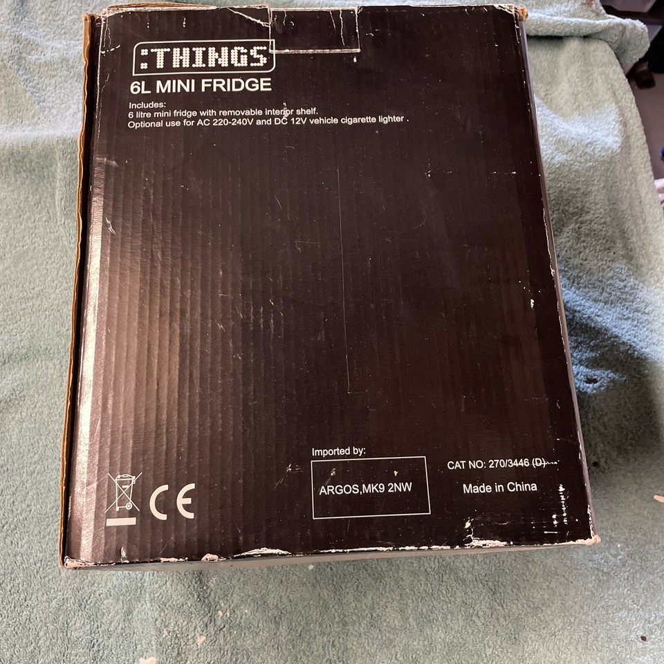 Car/Caravan Mini Fridge DC 12v Argos White Camping Fridge Cooler