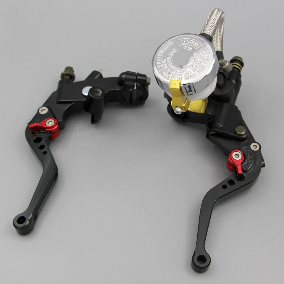 Fit For Suzuki 7/8'' 22mm Motorcycle Brake Levers Master Cylinder Reservoir Set - Image 3 of 4
