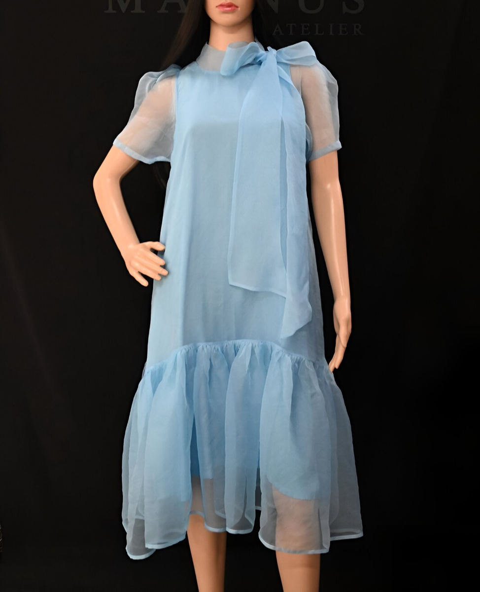 organza summer dress Sheer Dreamy blousson Chiffon Floral Organza dress for weddings, tea parties, summer dress