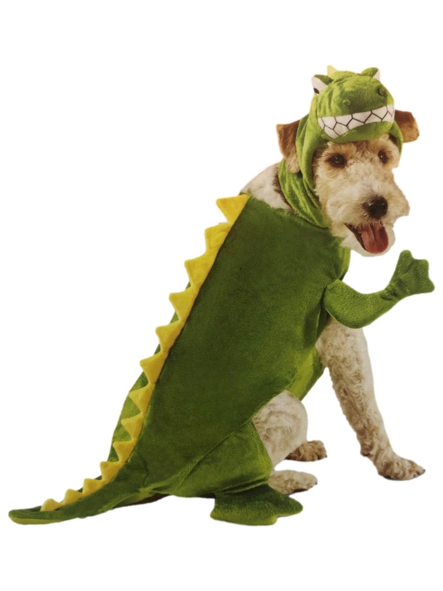 Plush Green Dinosauar Dog Costume Piece Halloween Dino Pet