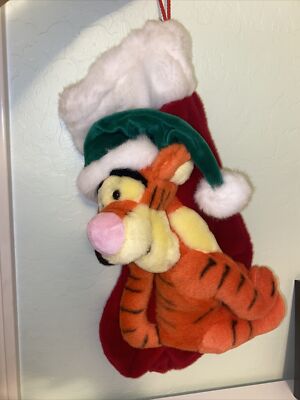 Disney Candy Cane Christmas 2000 Singing Stocking Winnie the Pooh 3D Tigger