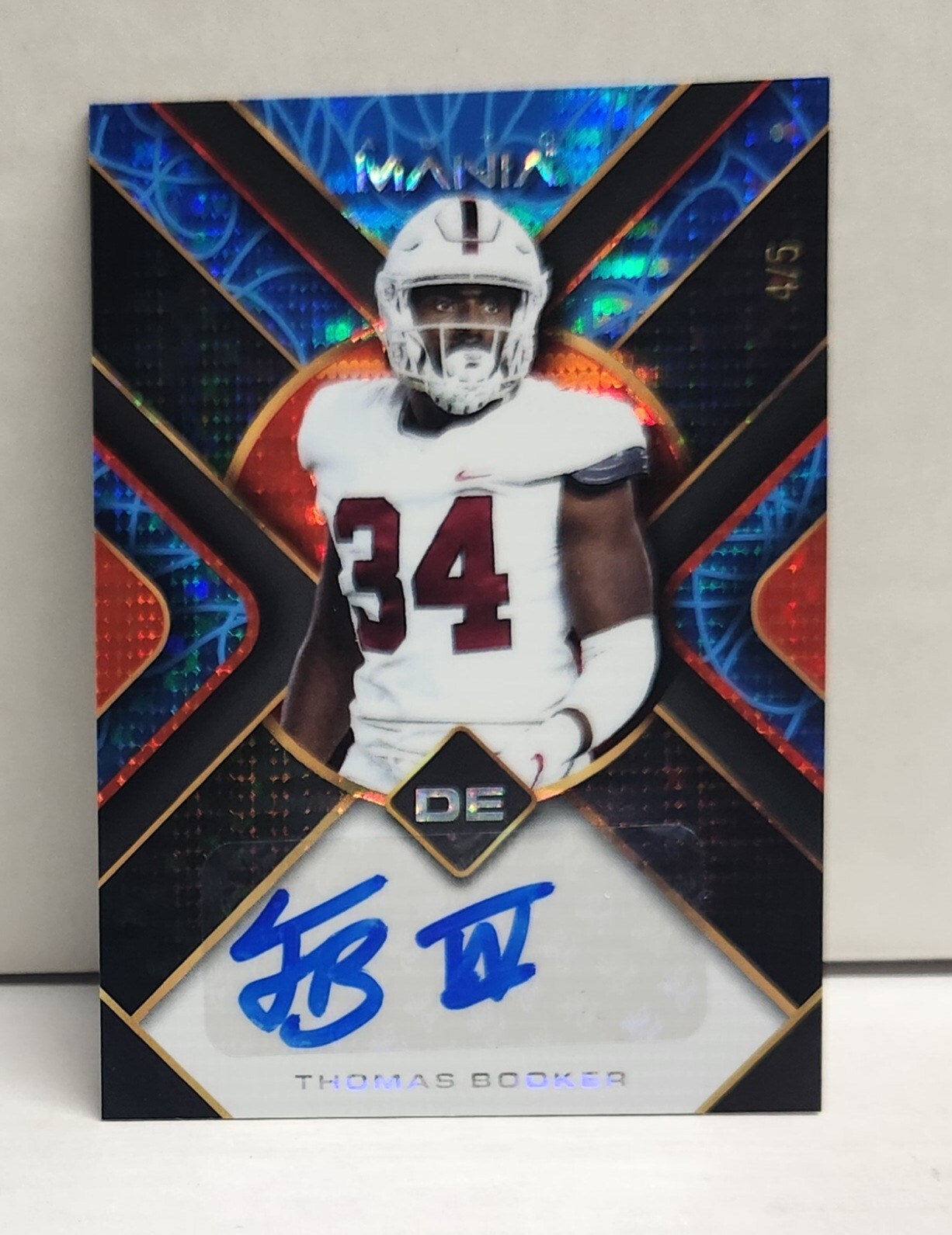 Thomas Booker Wild Card Auto Mania Autographs #AMC22 Blue Diamond Pulsar