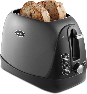 New Oster TSSTTRJBG1-NP 2-Slice Wide Slot Bread, Bagel Toaster - Gray