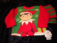 NWT Elf On Shelf Boys Size 4 Flame Res PAJAMAS Red  Green 2 Pieces CHRISTMAS