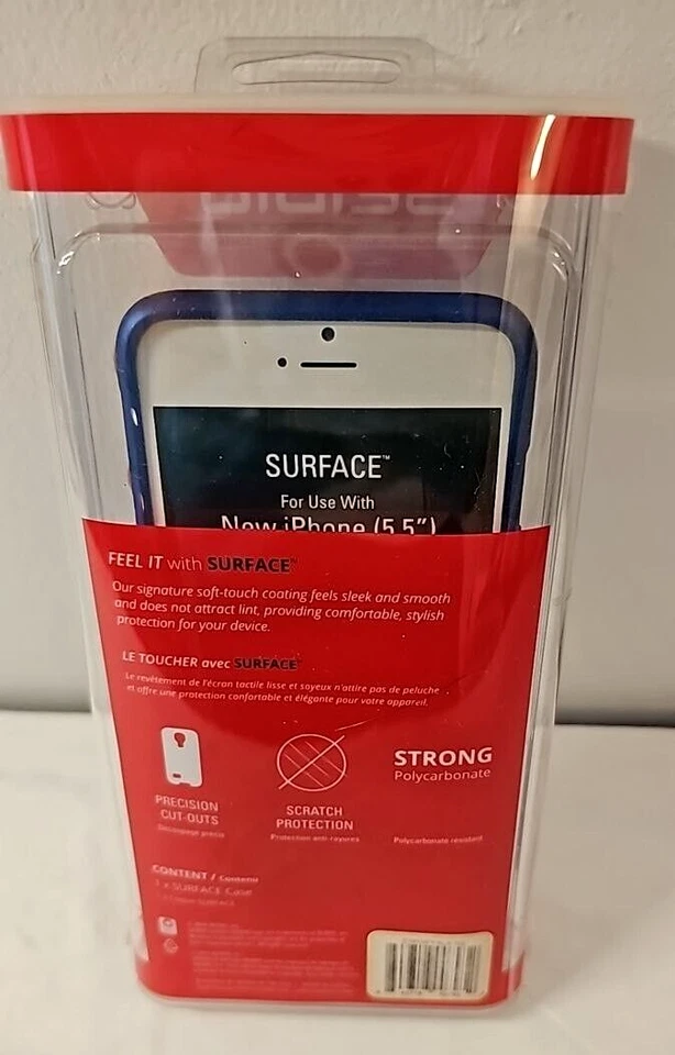Funda protectora trasera Seidio Surface para Apple iPhone 6 6S Plus azul real Foto 3 de 4