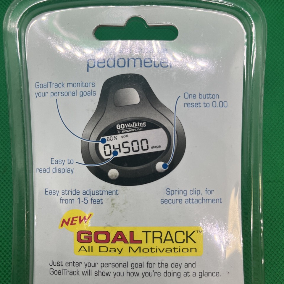 SPORTLINE GO Walking Step & Distance PEDOMETER GW4202BK NEW SEALED