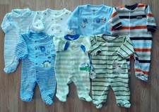 Lots of Boy's Size 0-3 Months One Piece Footed Pajama Sleeper Outfit Options