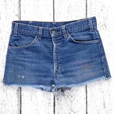 Vintage Levi's Orange Tab Cutoff Hand Embroidered Shorts Scovill Zipper 34x1