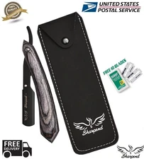 BARBER SALON STRAIGHT CUT THROAT WET SHAVING RAZOR BARBEAR NAVALHA FREE BLADES 