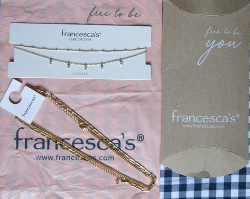 NEW francesca's cubic zirconia choker necklaces (set of 2)