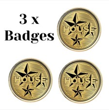 3 x House Stars (BU) Lapel Pin Badges