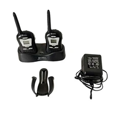 2 COBRA ClearCall Walkie Talkie Radios Model FRS-80 w/Dock FA-CT Parts or Repair