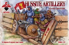 REDBOX 1:72 RB72038 15TH CENTURY HUSSITE ARTILLERY 15 FIGURES  3 GUNS BROWN