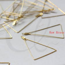 20 Pieces Raw Brass Triangle Charm - 43x30mm CW-3293C-E-636