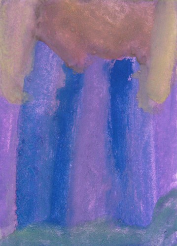 RUINS Original Abstract Watercolor Painting ACEO PSC by 6 Year Old Artist Mila