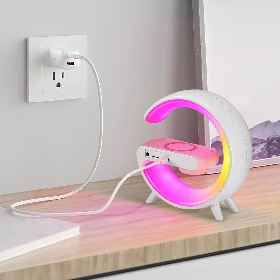 LED Smart G Lamp Intelligent Wireless Charger Bluetooth Speaker G Shape Lamp Lig - Image 4 of 4