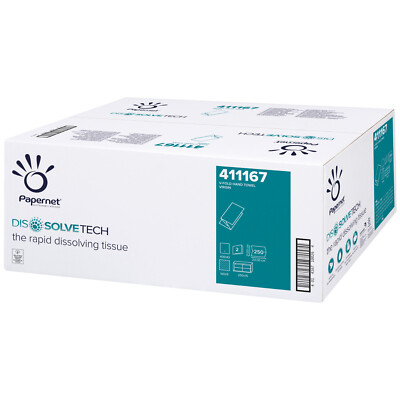 Papernet - DissolveTech Papierhandtücher 2-lagig 3750 Blatt 24 x 21 cm V-Falz