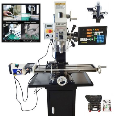 R8 110V Brushless Drilling and Milling Machine+Grating Ruler+Support Base