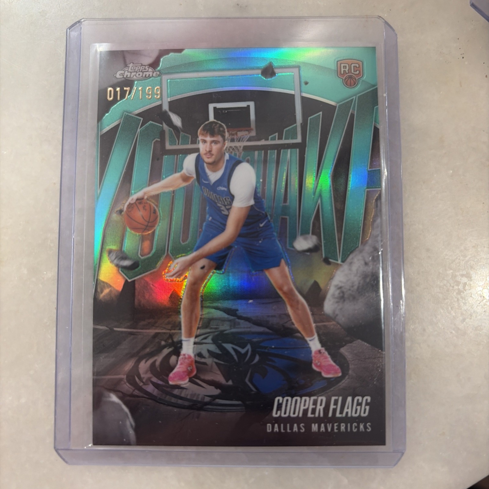 2025-26 Topps Chrome NBA Youthquake Aqua Refractor #YQ-1 Cooper Flagg 17/199 RC