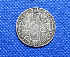 1715 Shilling George I British Silver Coin Roses And Plumes