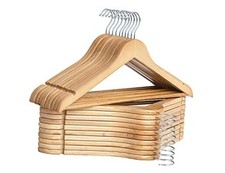 Wooden Hangers 20 Pack, Wood Coat Hanger 0.5"T 20 pack Natural Wood Color
