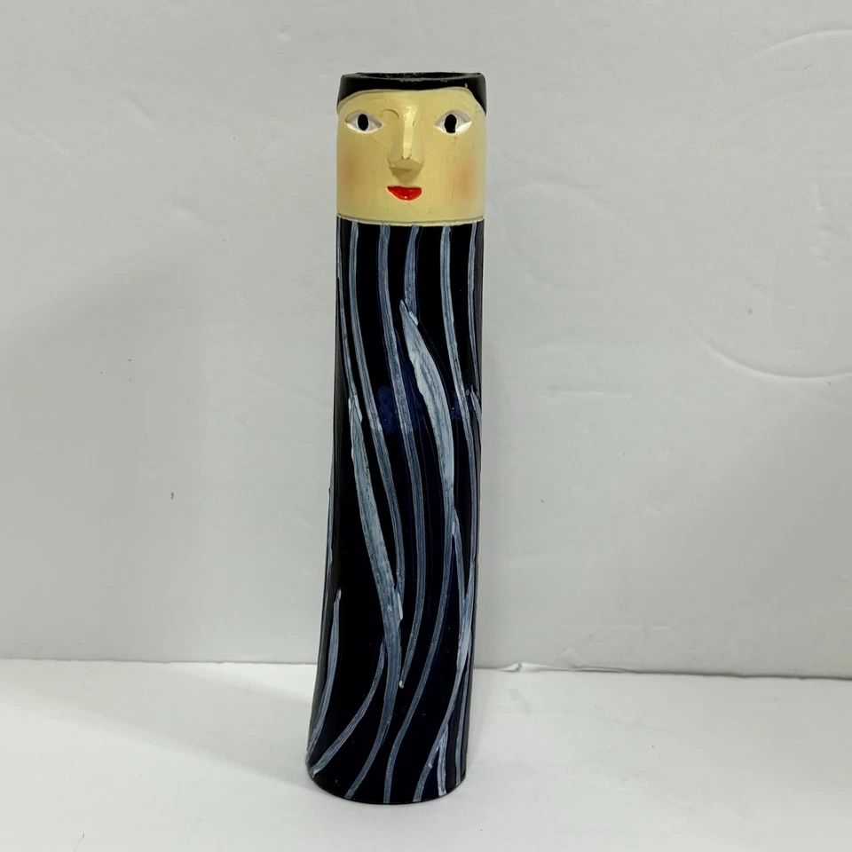 Lindo florero bohemio primavera familia niñas cara brote pintura a mano arte decoración del hogar Foto 2 de 4