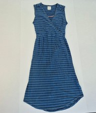 WHITE STUFF Dress 12 Blue Women's Striped Sleeveless Casual V-Neck Wrap