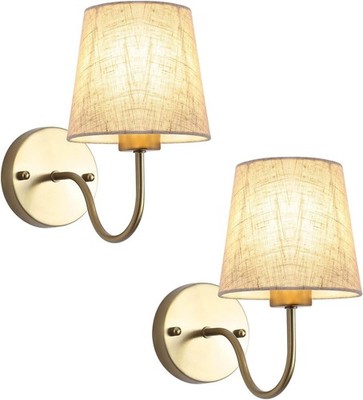 2er Set Gold Wandleuchten Modern Vintage Wandleuchter Innenleuchten