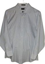      New Arrow Fitted Wrinkle Free Sz 17 32/33 XL Purple White Blue Check