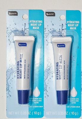 (2) B-Pure Hydrating Night Lip Mask W Hyaluronic Acid, Vitamin E & Shea Butter