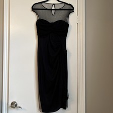 Moschino Sz 8 Cocktail Black Dress 100% Silk Made in Italy 