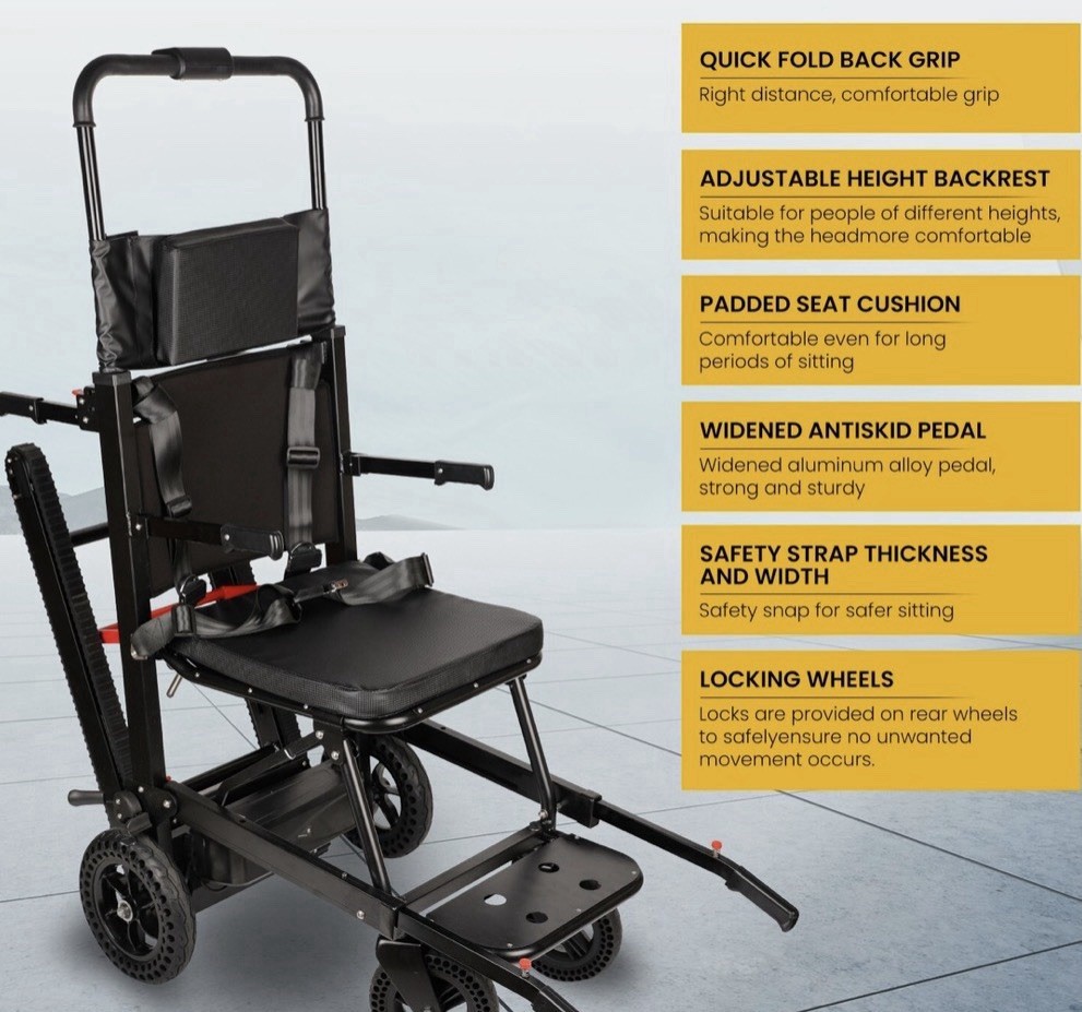 Electric stair climbing wheelchair,Electric Foldable Seating Chair, Max 450Lbs