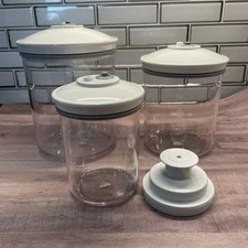 FoodSaver 3 Piece BPA-free Vacuum Storage Canister Set 80, 50, 25 oz UNUSED