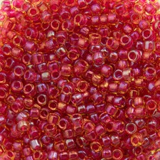 15/0 TOHO ROUND Inside Color Rainbow Light Topaz / Mauve Lined Seed Bead 8g
