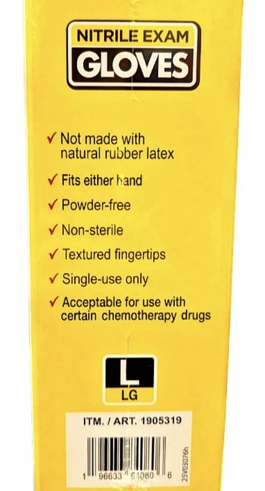 Kirkland 签名丁腈考试手套 大号 2x200 计数盒 总计 400 EXP 03/28 — 第 3/4 张图片