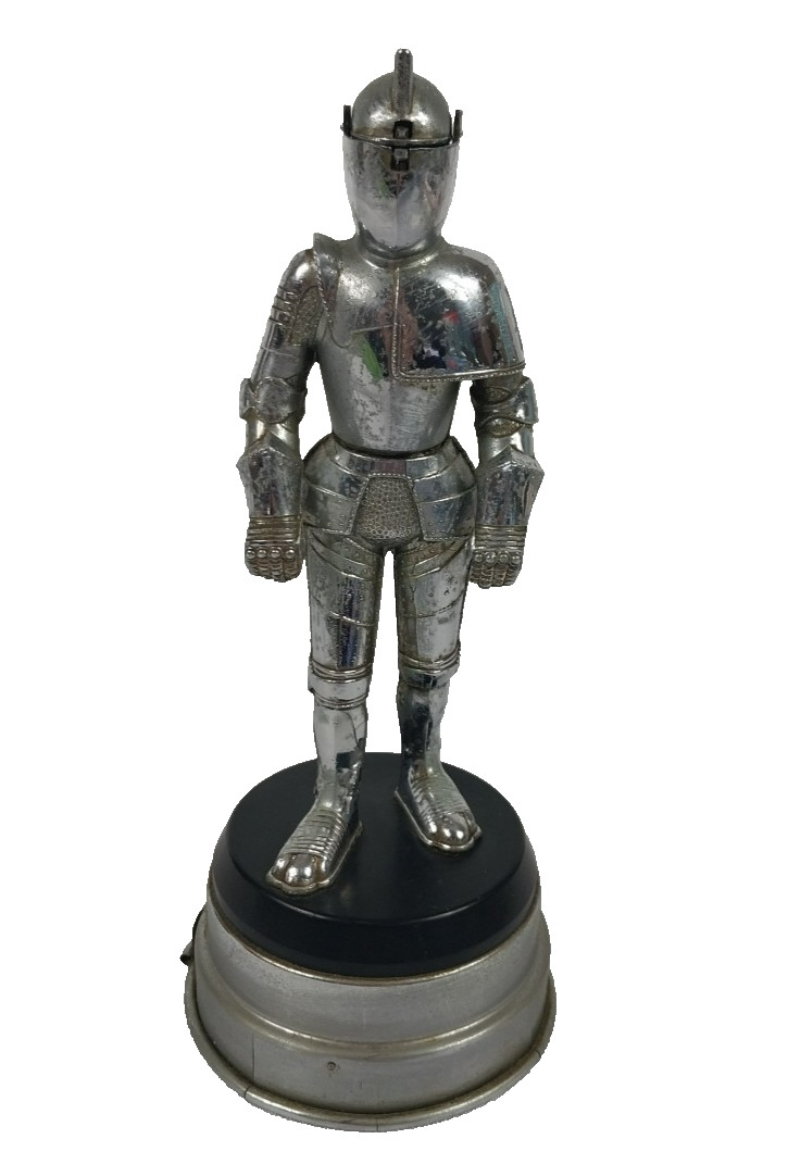 Vintage Chrome Knight in Shining Armor Musical / Table Top Lighter