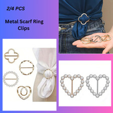 Metal Scarf Ring Clips Round T-Shirt Tie Buckle Clothing Holder Fashion Accessor