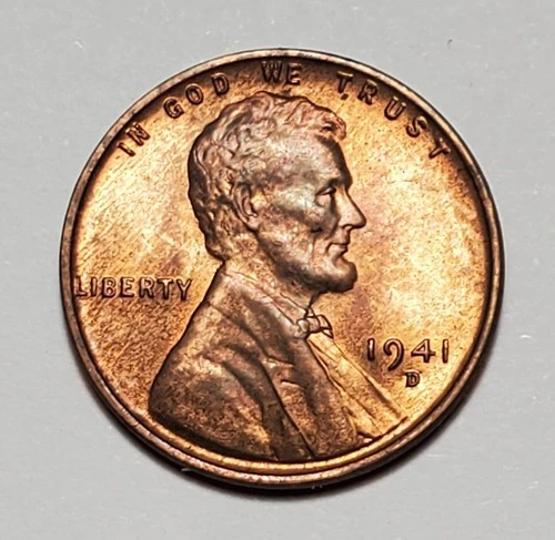1941 D LINCOLN WHEAT PENNY UNC #P3576