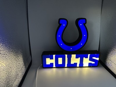 Indianapolis Colts NFL Display | 3D Printed Decor | USB Illuminated Sign