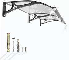 Pensilina Tettoia per Porta E Balcone Esterno Con Grondaia in Alluminio,150X100 