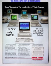 Tandy 1000 TL Computer PC 1988 Trade Print Magazine Ad Poster ADVERT