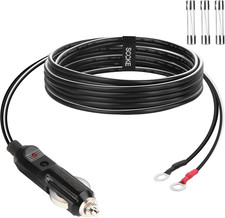 Heavy-Duty 14AWG 20A Male Plug Cigarette Lighter Adapter Power Supply Cord with