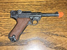 1960s MARX Miniature Die Cast Metal Toy 9mm Luger 1253KU P08 Single Cap Gun