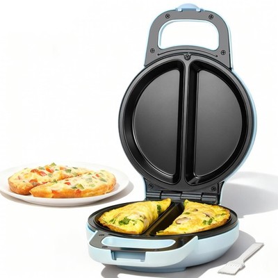 Flip Omelette Maker Electric, Omelette Pan Nonstick for 2 Individual 6.5 Omel