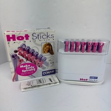 Vtg CONAIR Hot Sticks Hair Setter 14 Flexible Rollers Curlers HS18R TESTED WORKS