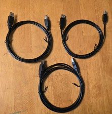 Lot of 3 New 6ft USB 2.0 A to Type-B Printer Scanner Data Cable Cord Black 6'