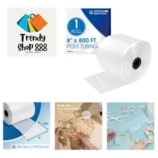 Customizable 8" x 800' Clear Packaging Tubing Roll - 2.1 Mil Durable Solution