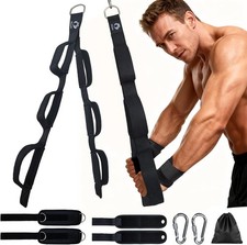 Tricep Rope Cable Attachment with 6 Anti-Slip Handles, Extra-Long Multi-Length T