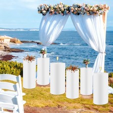 6Pcs Cylinder Pedestal Stands Metal Display Pedestal Stands Metal Display Stands