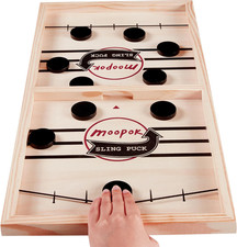 Sling Puck Game - Fast-Paced Wooden Foosball for Family and Friends Fun